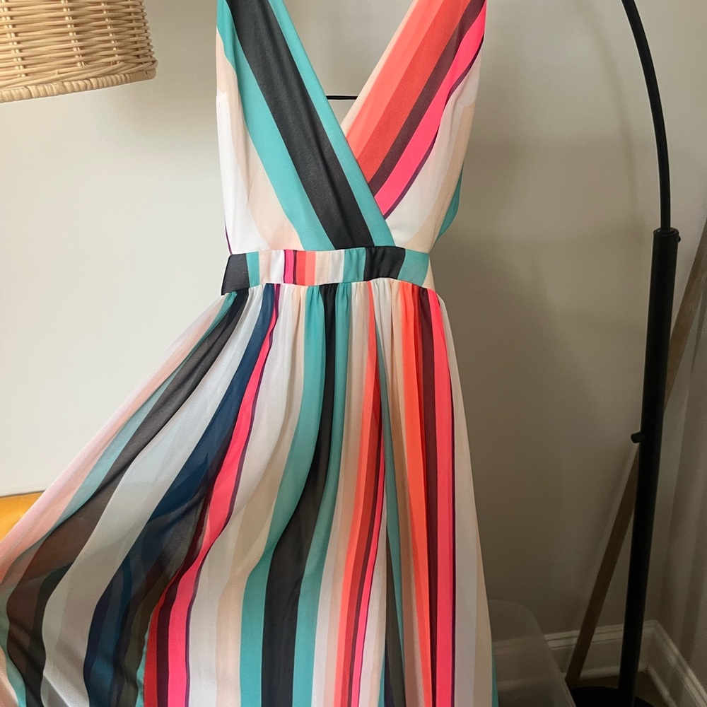 Express Colorful Striped Maxi Dress
